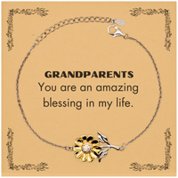 Load image into Gallery viewer, Grandparents Sunflower Bracelet - You are an amazing blessing in my life | Thoughtful Gift
