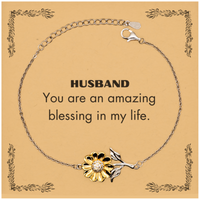 Load image into Gallery viewer, Husband Sunflower Bracelet - You are an amazing blessing | Inspirational Gift
