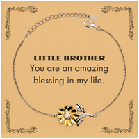 Load image into Gallery viewer, Little Brother Sunflower Bracelet - You are an amazing blessing in my life | Thoughtful Gift
