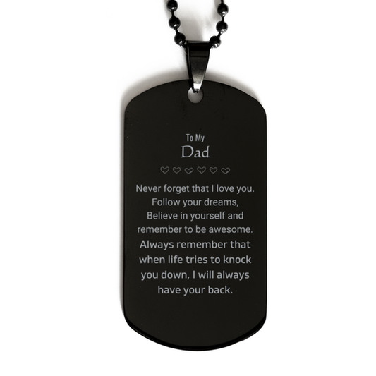 Dad Dog Tag Necklace - Follow Your Dreams Design | Birthday Christmas Gift