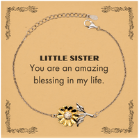Load image into Gallery viewer, Little Sister Sunflower Bracelet - You are an amazing blessing | Thoughtful Gift
