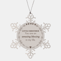 Load image into Gallery viewer, Little Brother Snowflake Ornament - You are an amazing blessing in my life | Christmas Gift
