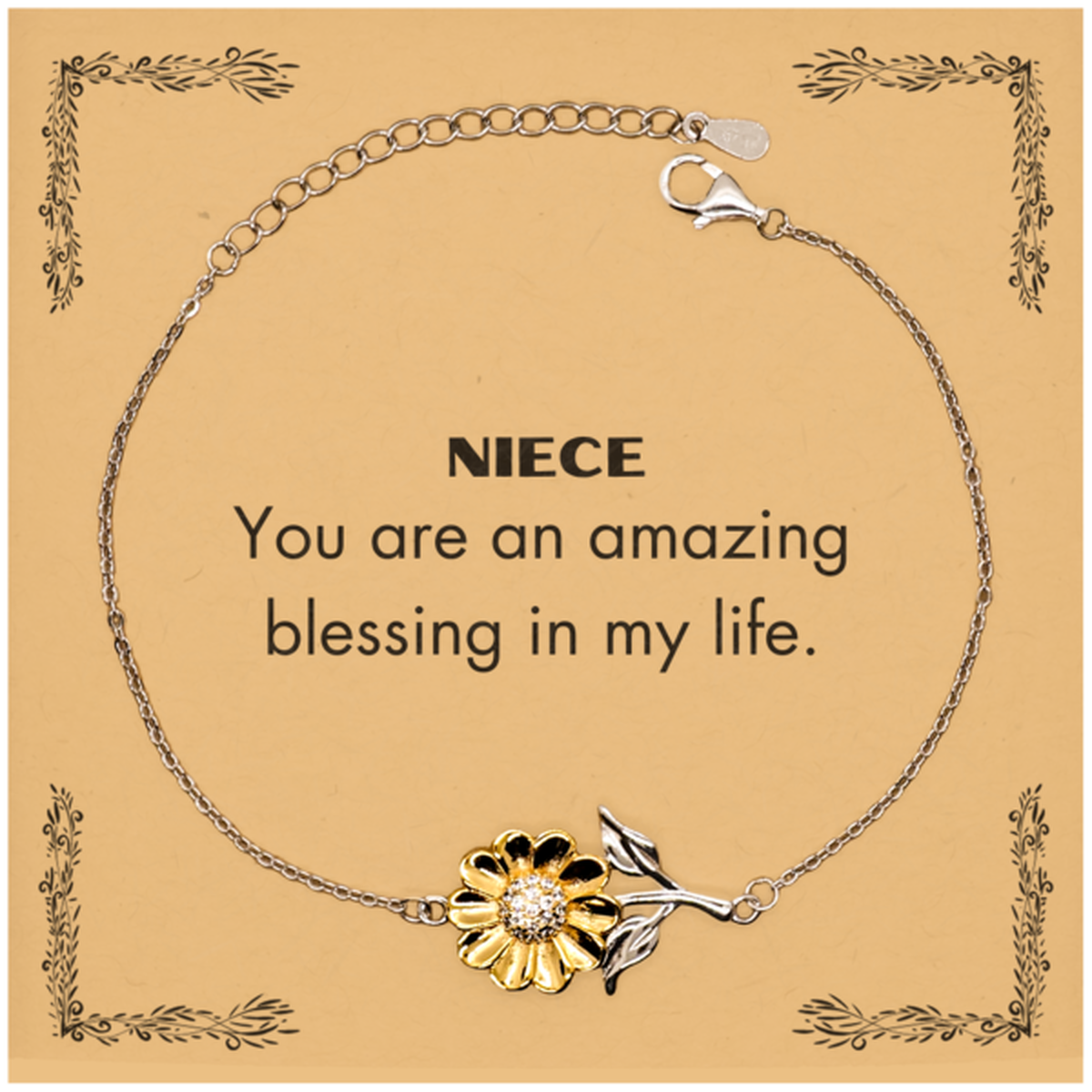 Niece Sunflower Bracelet - You are an amazing blessing in my life | Inspirational Gift