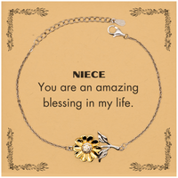 Load image into Gallery viewer, Niece Sunflower Bracelet - You are an amazing blessing in my life | Inspirational Gift
