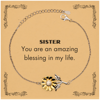 Load image into Gallery viewer, Sister Sunflower Bracelet - You are an amazing blessing | Inspirational Gift

