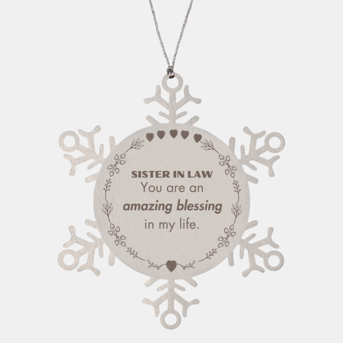 Sister In Law Snowflake Ornament - You Are An Amazing Blessing | Christmas Gift