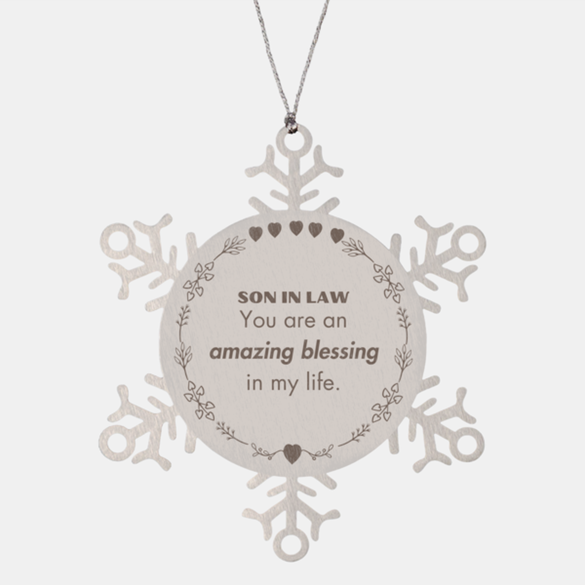 Son In Law Snowflake Ornament - You Are an Amazing Blessing | Christmas Gift