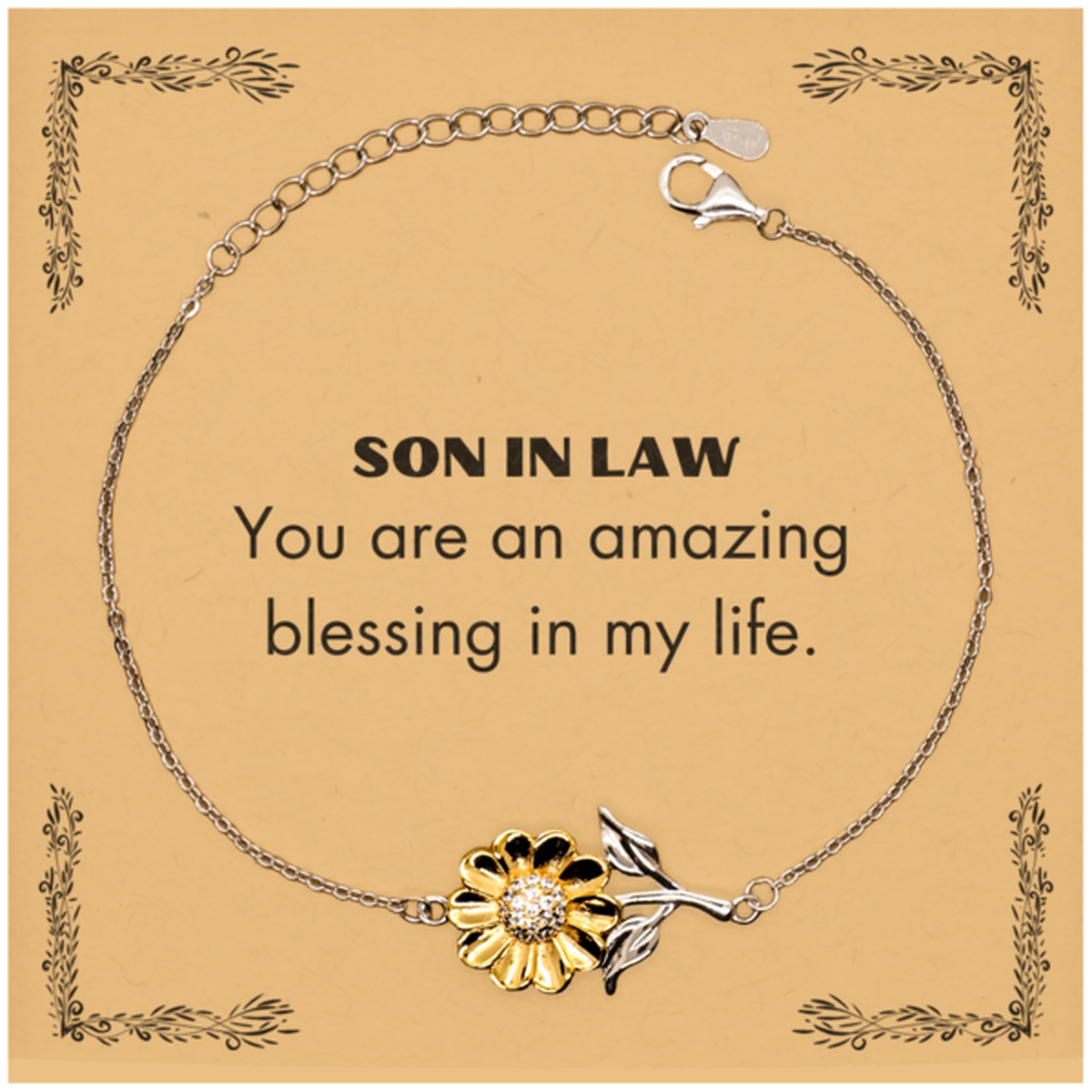 Son In Law Sunflower Bracelet - You are an amazing blessing | Thoughtful Gift
