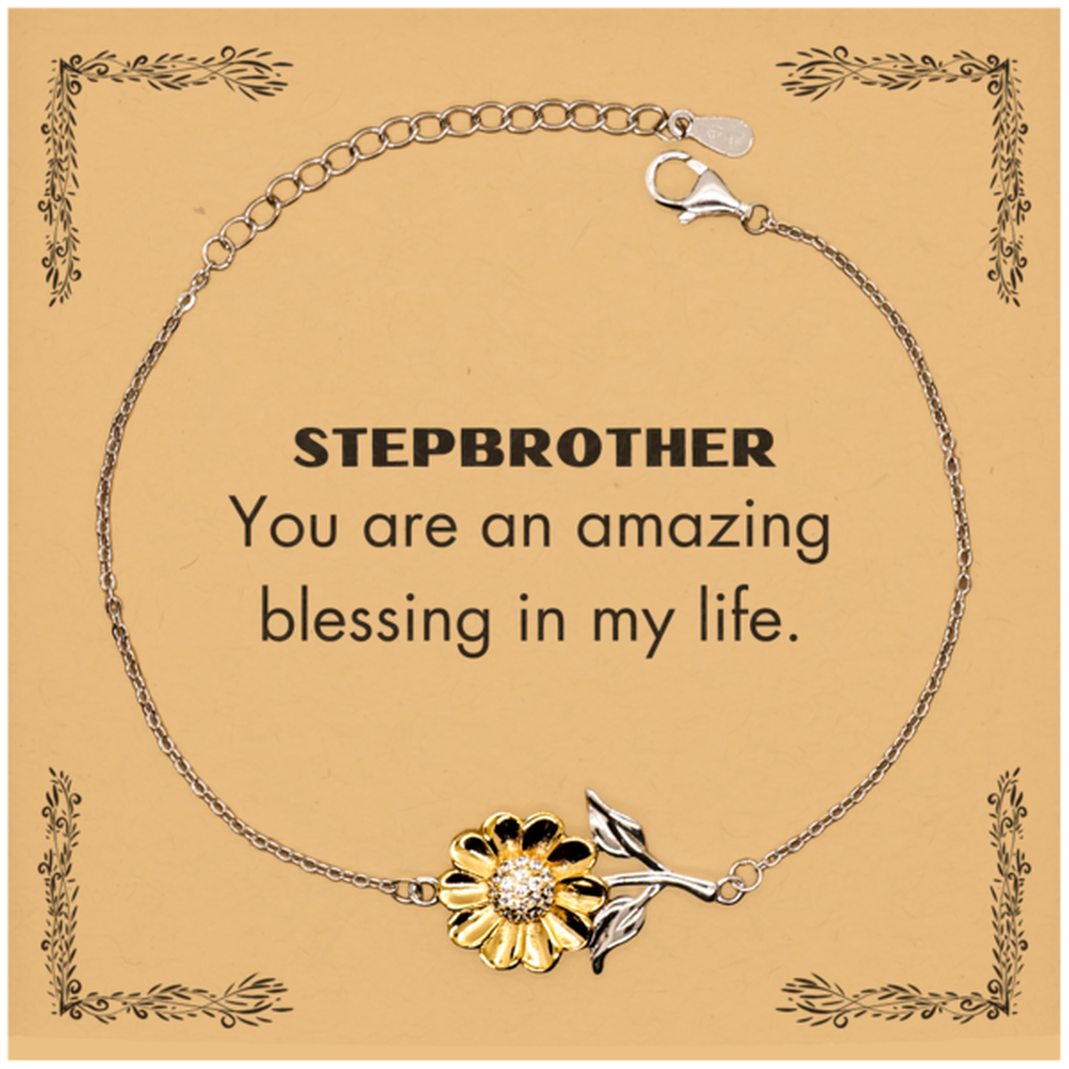 Stepbrother Sunflower Bracelet - You are an amazing blessing in my life | Thoughtful Gift