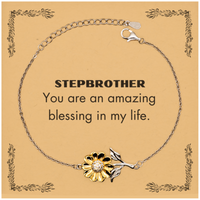 Load image into Gallery viewer, Stepbrother Sunflower Bracelet - You are an amazing blessing in my life | Thoughtful Gift
