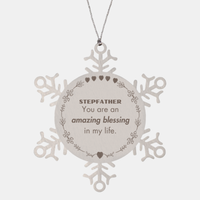 Load image into Gallery viewer, Stepfather Snowflake Ornament - You are an amazing blessing in my life | Christmas Gift

