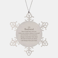 Load image into Gallery viewer, Boyfriend Snowflake Ornament - Follow Your Dreams Design | Christmas Gift
