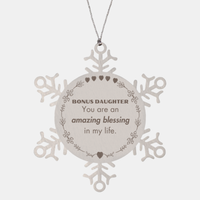 Load image into Gallery viewer, Bonus Daughter Snowflake Ornament - You are an amazing blessing in my life | Christmas Gift
