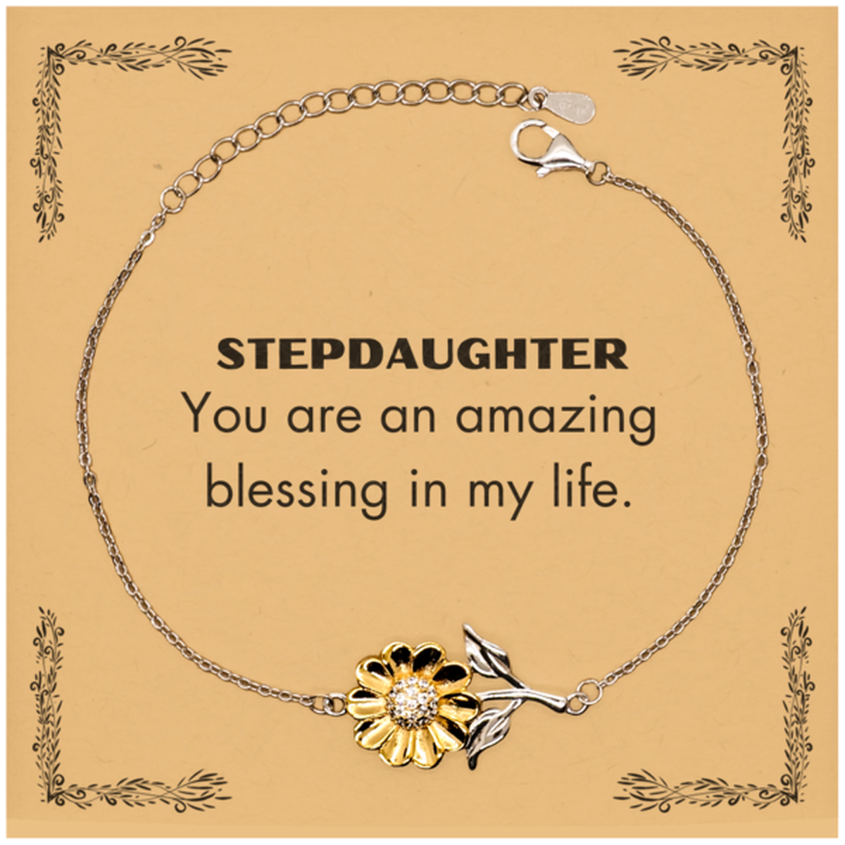 Stepdaughter Sunflower Bracelet - You are an amazing blessing | Inspirational Gift