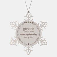 Load image into Gallery viewer, Stepsister Snowflake Ornament - You are an amazing blessing in my life | Christmas Gift

