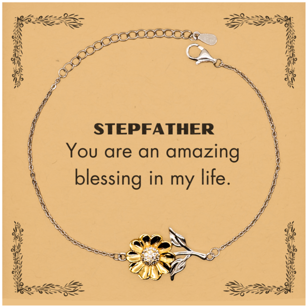 Stepfather Sunflower Bracelet - You are an amazing blessing | Thoughtful Gift