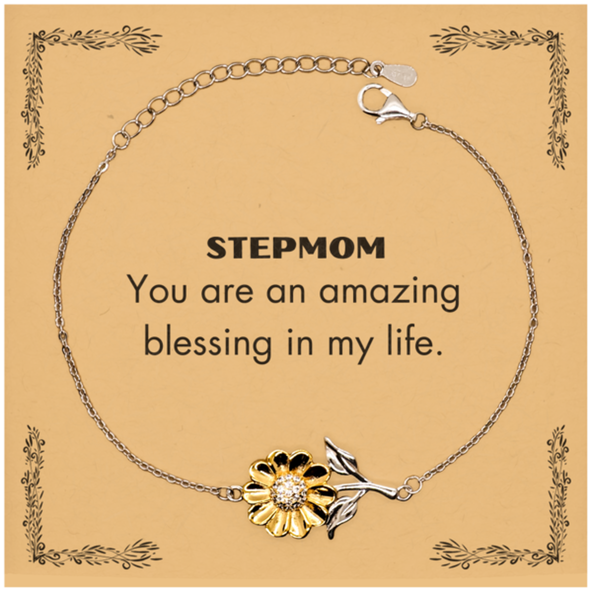Stepmom Sunflower Bracelet - You are an amazing blessing | Inspirational Gift