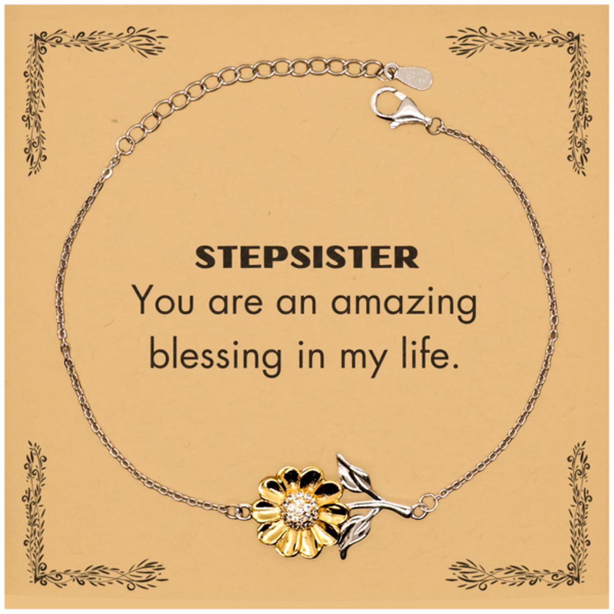 Stepsister Sunflower Bracelet - You are an amazing blessing in my life | Birthday Gift