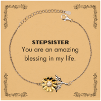 Load image into Gallery viewer, Stepsister Sunflower Bracelet - You are an amazing blessing in my life | Birthday Gift
