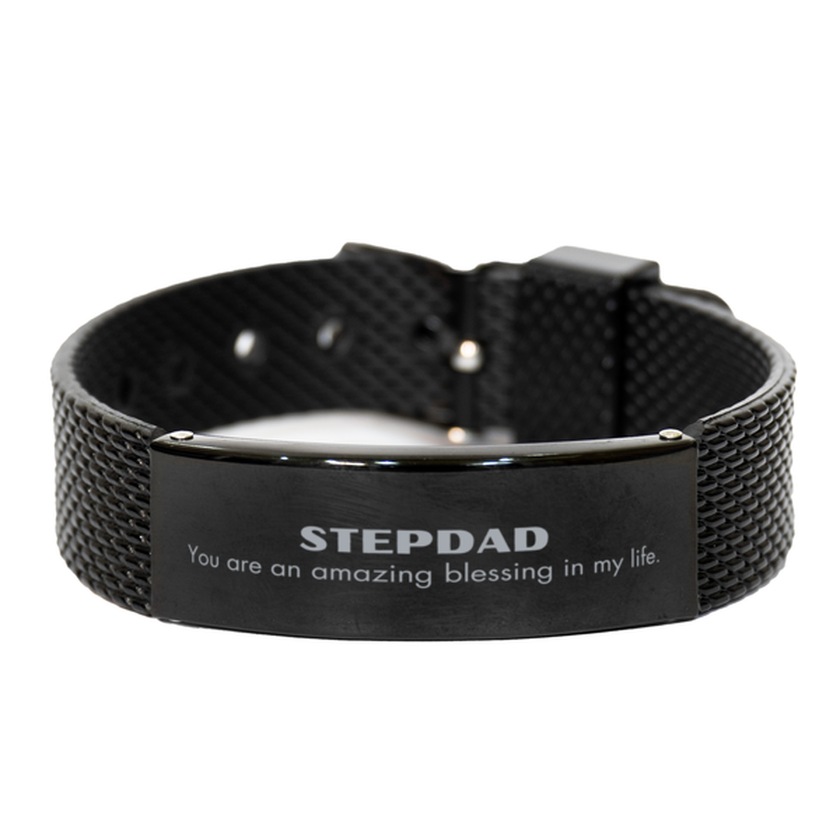 Stepdad Black Shark Bracelet - You are an amazing blessing in my life | Inspirational Gift