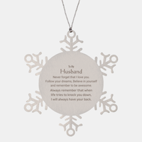 Load image into Gallery viewer, Husband Snowflake Ornament - Follow Your Dreams | Christmas Gift
