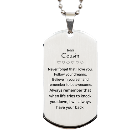Cousin Inspirational Necklace - Follow Your Dreams | Birthday Christmas Gift