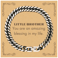 Load image into Gallery viewer, Little Brother Cuban Link Chain Bracelet - You are an amazing blessing in my life | Inspirational Birthday Gift
