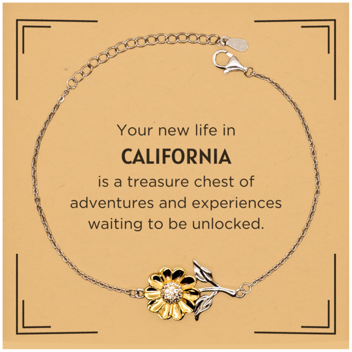 California Sunflower Bracelet - Symbol of Happiness | Thoughtful Gift
