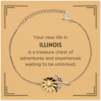 Load image into Gallery viewer, Illinois Sunflower Bracelet - Your New Life in Illinois | Thoughtful Gift

