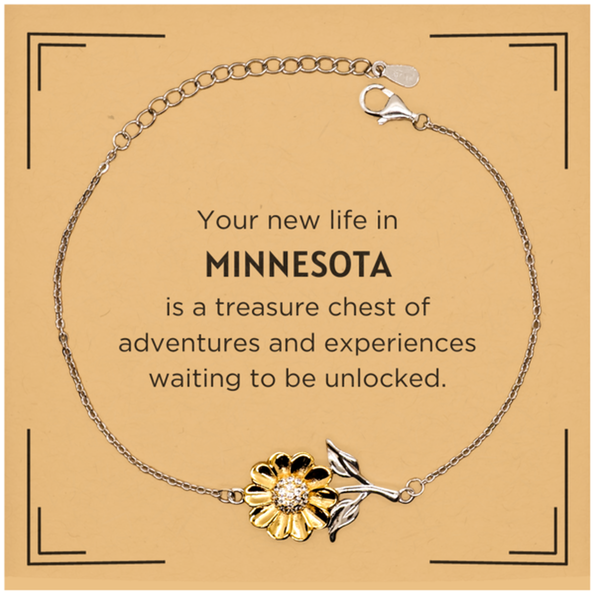 Minnesota Moving Gift Sunflower Bracelet - Happiness & Devotion | Perfect Gift