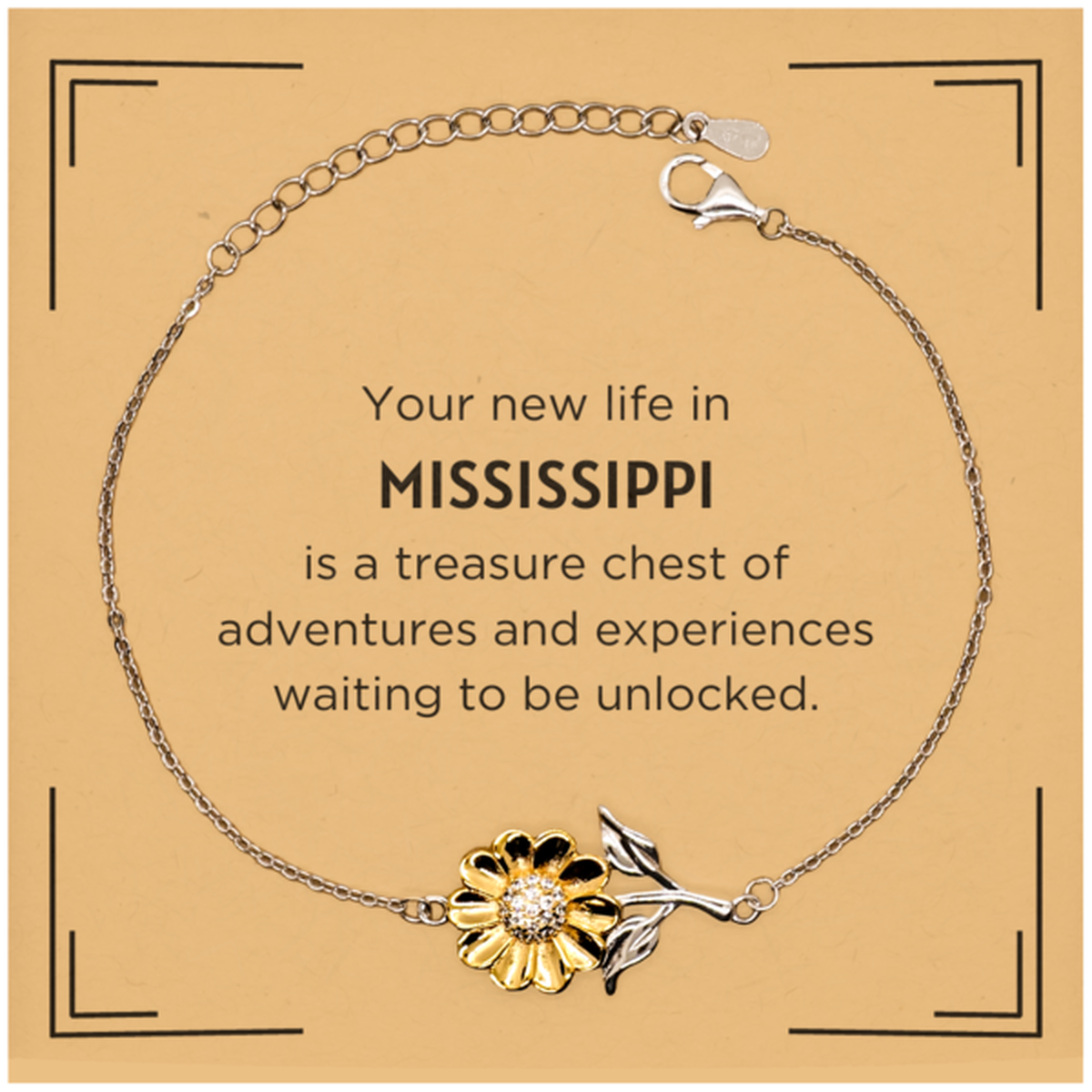 Mississippi Sunflower Bracelet - Happiness & Devotion | Perfect Gift for Any Occasion
