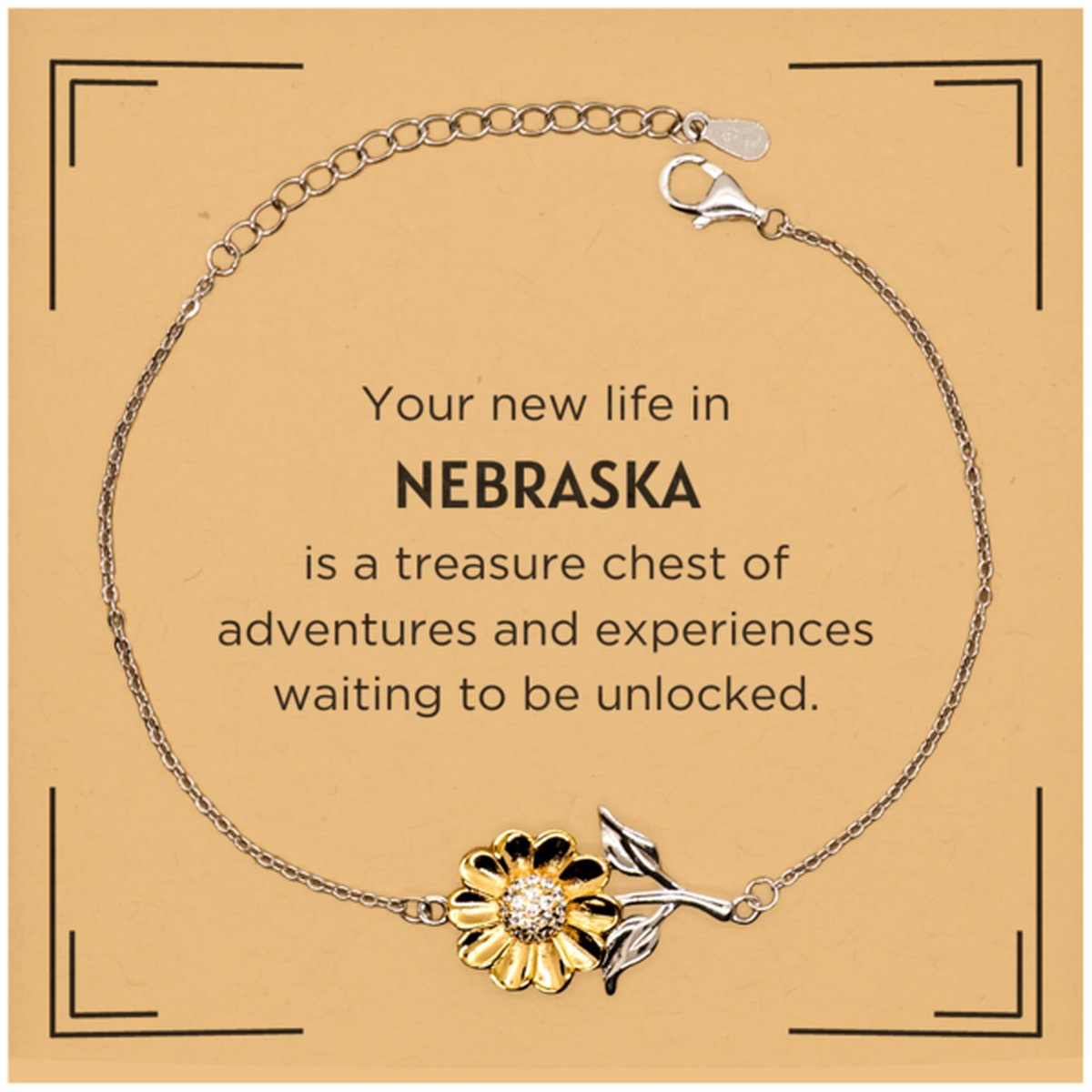 Nebraska Gift Sunflower Bracelet - Heartfelt Token Design | Perfect for Special Occasions