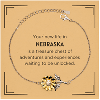 Load image into Gallery viewer, Nebraska Gift Sunflower Bracelet - Heartfelt Token Design | Perfect for Special Occasions
