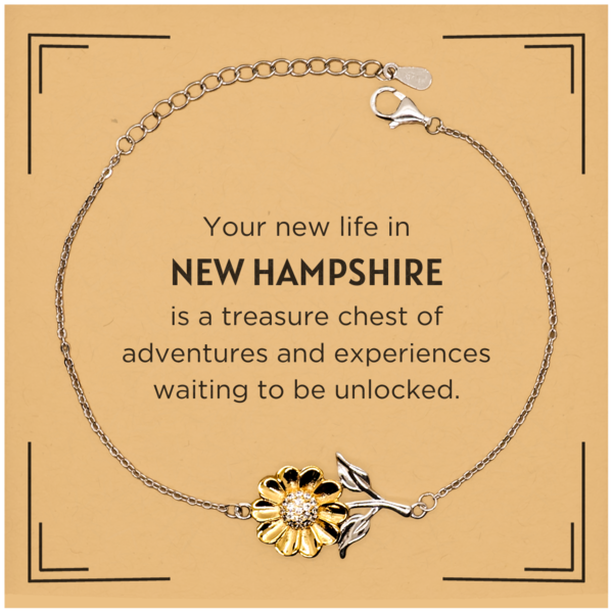 New Hampshire Sunflower Bracelet - Happiness & Devotion | Thoughtful Gift