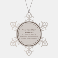 Load image into Gallery viewer, Nebraska Snowflake Ornament - Your New Life in NEBRASKA | Christmas Gift
