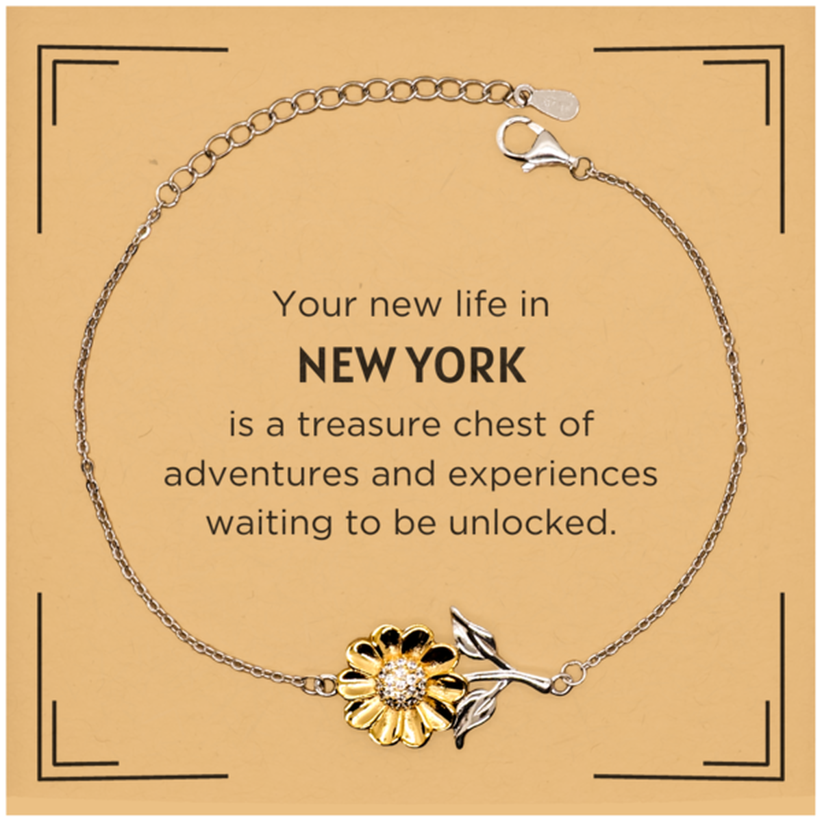 New York Sunflower Bracelet - Symbol of Joy and Devotion | Perfect Gift for Any Occasion