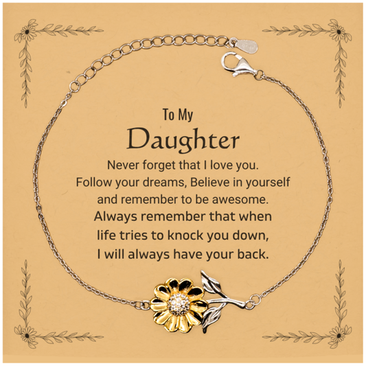 Daughter Sunflower Bracelet - Follow Your Dreams | Birthday Christmas Gift