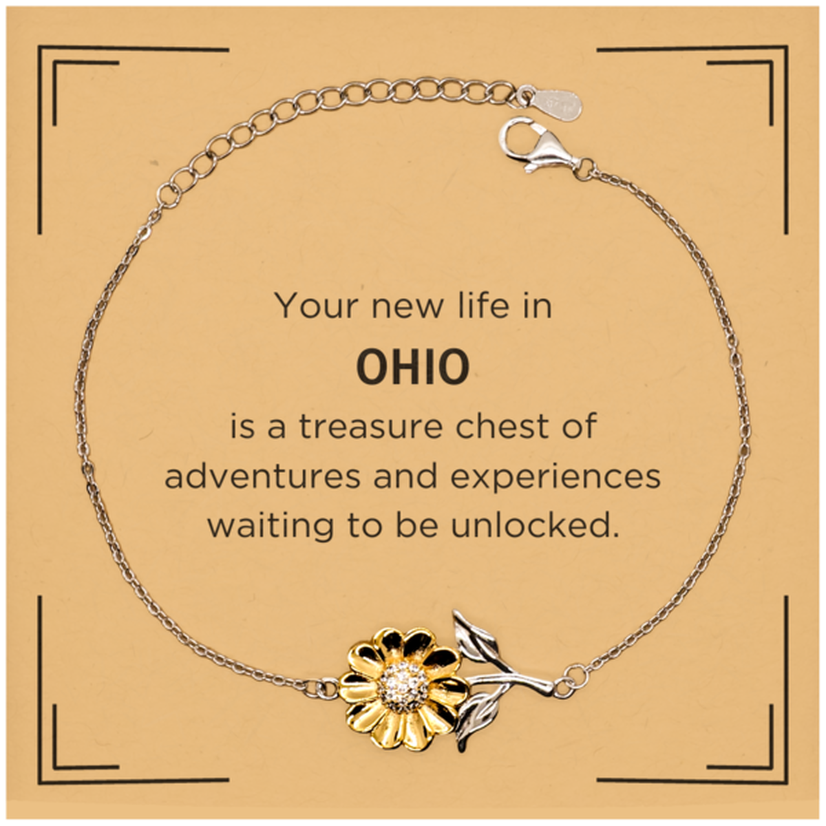 Ohio Sunflower Bracelet - Symbol of Joy & Optimism | Perfect Gift for Friends