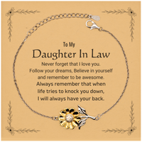 Load image into Gallery viewer, Daughter In Law Sunflower Bracelet - Follow Your Dreams | Birthday &amp; Christmas Gift
