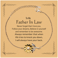 Load image into Gallery viewer, Father In Law Sunflower Bracelet - Follow Your Dreams | Thoughtful Gift
