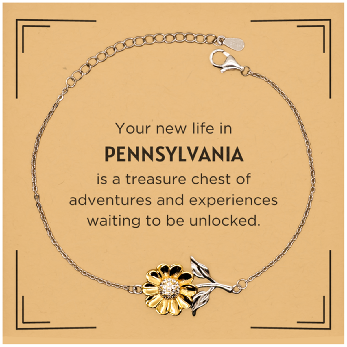 Pennsylvania Gifts Sunflower Bracelet - Joyful Reminder | Perfect Gift for New Beginnings