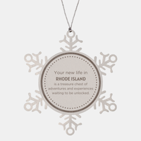 Load image into Gallery viewer, Rhode Island Snowflake Ornament - Your New Life is a Treasure | Christmas Gift
