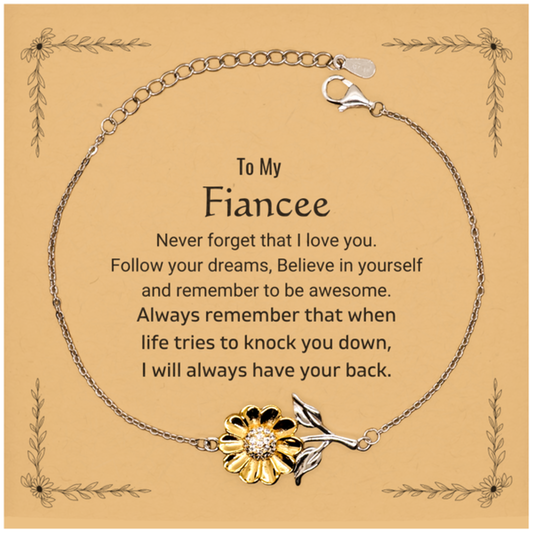 Fiancee Sunflower Bracelet - Follow Your Dreams | Birthday & Anniversary Gift