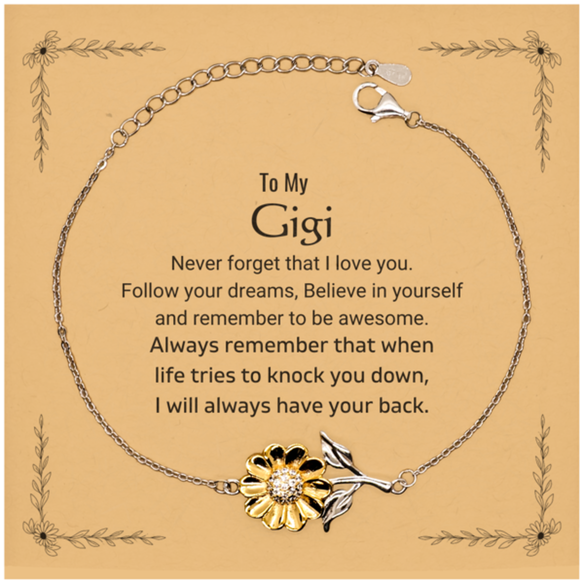 Gigi Sunflower Bracelet - Follow Your Dreams | Birthday Gift