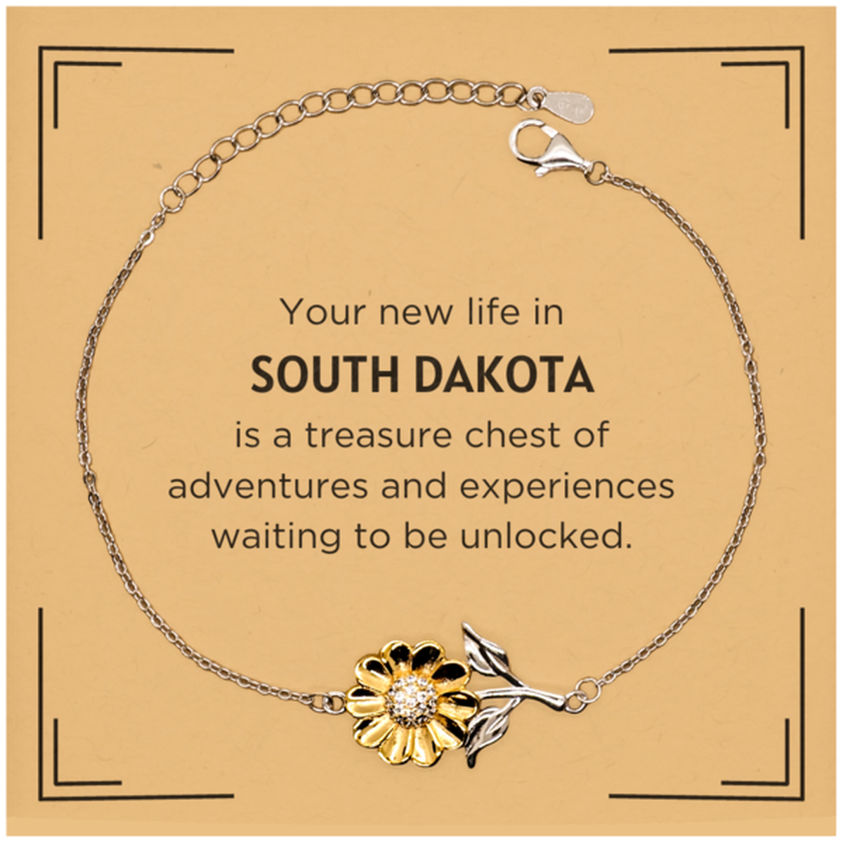 South Dakota Sunflower Bracelet - Symbol of Happiness | Perfect Gift