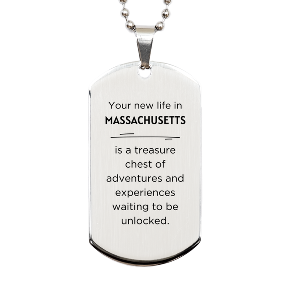 Massachusetts Keychain - Your New Life in MASSACHUSETTS | Moving Gift