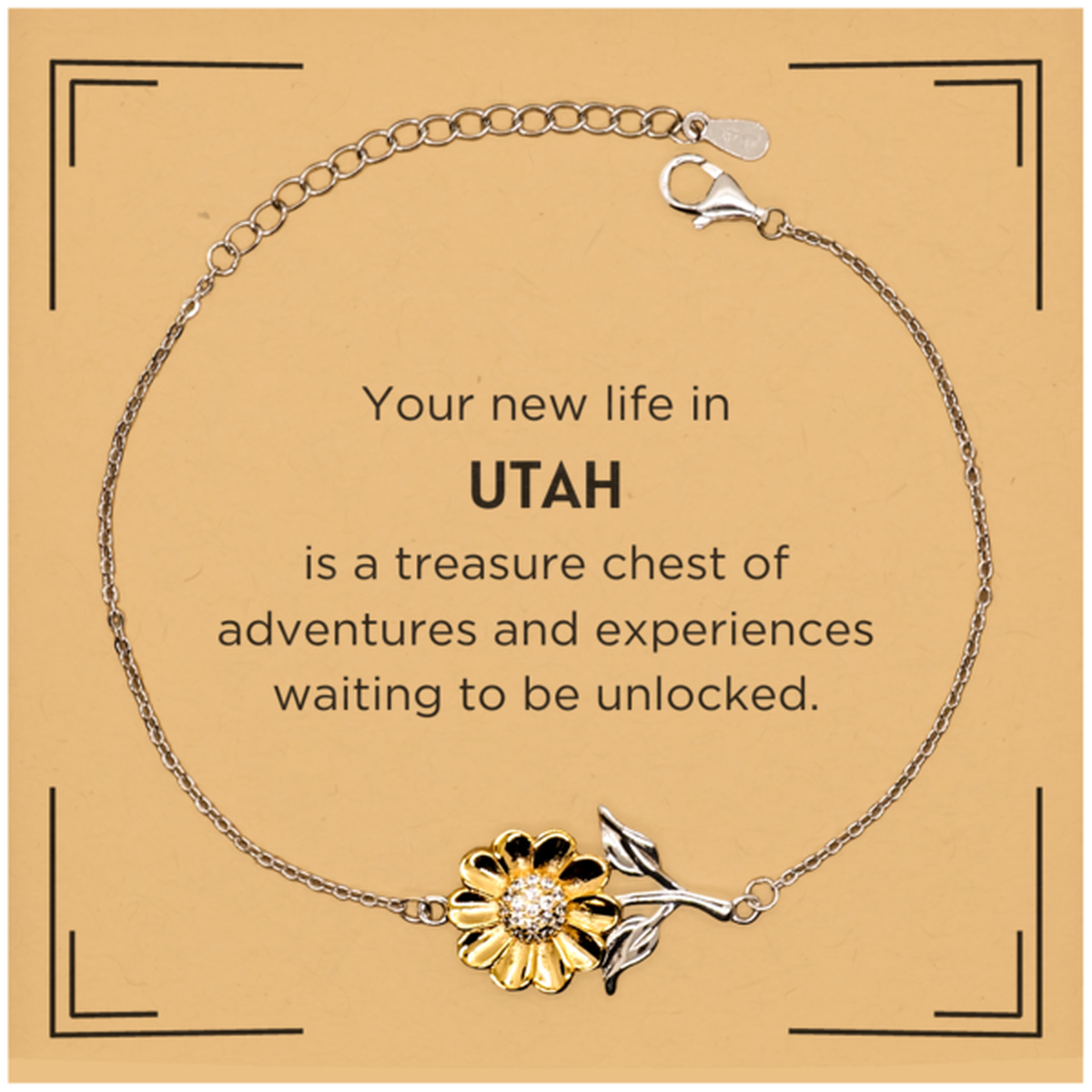 Utah Friends Sunflower Bracelet - Your New Life in Utah | Thoughtful Gift