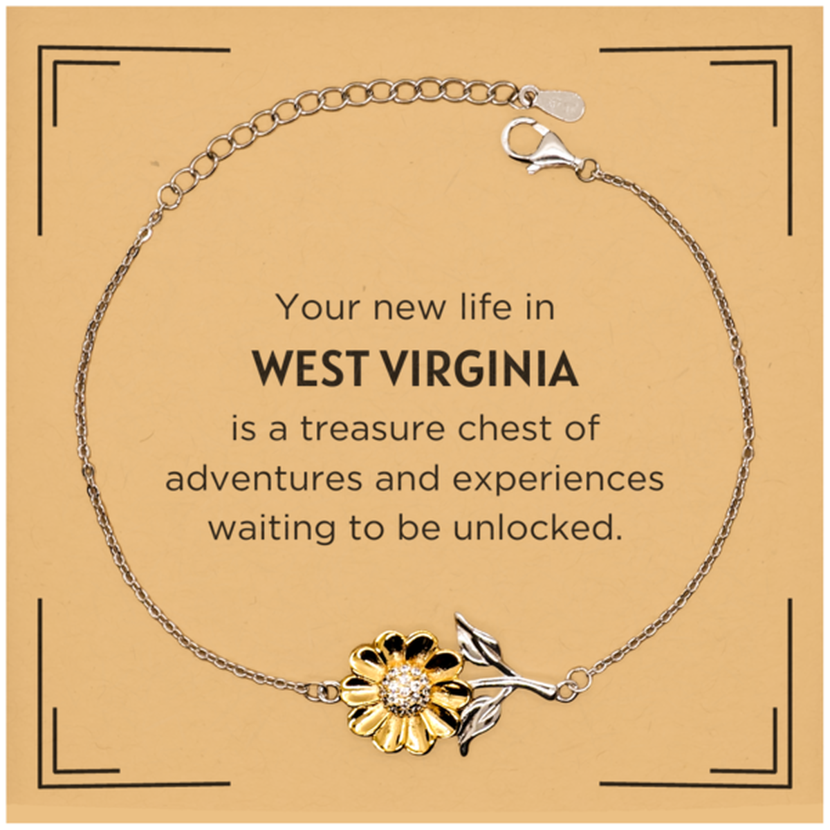 West Virginia Friendship Sunflower Bracelet - Joyful Gift | Perfect for Any Occasion