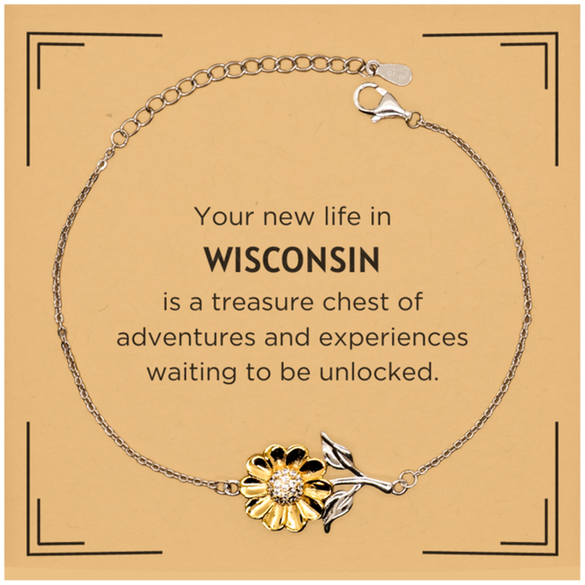 Wisconsin Friends Sunflower Bracelet - Happiness & Joy | Thoughtful Gift