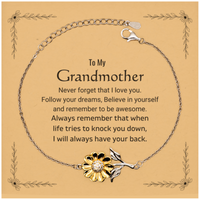 Load image into Gallery viewer, Grandmother Sunflower Bracelet - Follow Your Dreams | Birthday Gift
